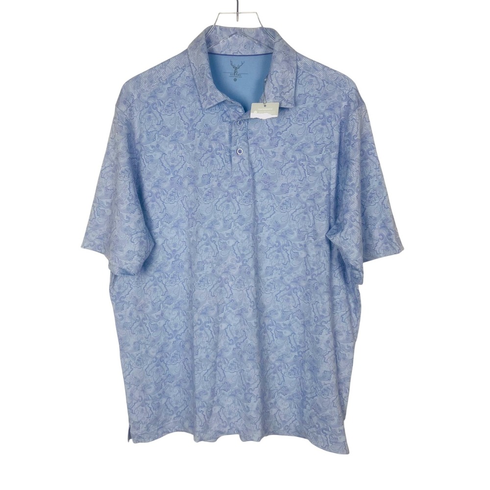 Nicoby Mens Performance Golf Polo Shirt XL Paisley Print Short Sleeve NEW‎